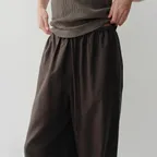 LINEN STRING PANTS (BROWN)