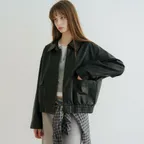 [11차 REORDER] WASHED LEATHER BOMBER JUMPER [DARK BROWN]