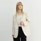 UNISEX CLASSIC LINEN JACKET CREAM_UDJA6B121CR