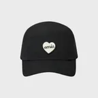 HEART RUBBER PATCH CAMP CAP-BLACK