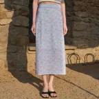 Camelia Long Skirt-Blue