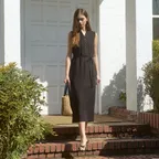 [CL-A/29단독] V cut sleeveless long dress - black