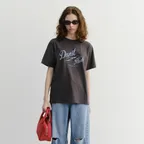 UNISEX VINYL T-SHIRT CHARCOAL GREY_UDTS6B144CG