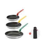 [썬데이랑] 드부이에 쵸크 프라이팬 레드20cm + 옐로우24cm + 그린28cm (핸들커버 증정)