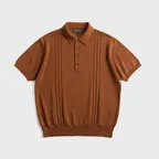15 STRIPED KNIT POLO SHIRT (amber)
