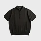 15 STRIPED KNIT POLO SHIRT (dark green)
