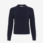W WOOL LOGO CREW NECK SWEATER - NAVY
