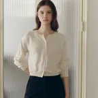 [2차] Breeze Crop Knit Cardigan (Cream)