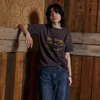 루디아 3625 피그먼트 머메이드 세미오버핏 레드브라운 반팔티