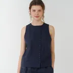 DOUBLE BREASTED VEST DARK LAKE