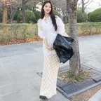 [예린 PICK] check bias maxi skirt (yellow)