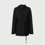 HIGH NECK SLEEVE BLOUSE (BLACK)
