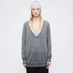 DEEP V-NECK PULLOVER_grey