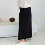 [2nd] Fluid Bias Maxi Skirt_Black