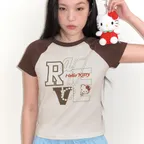 RAIVE X HELLO KITTY Raglan Graphic T-shirts VW6ME002_2color