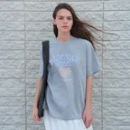 [2nd] Fuzzy Heart Logo Over-Fit Top - Grey