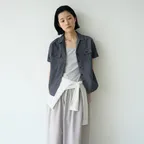 CHECK HALF SLEEVE SHIRT [NAVY]