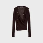 CONVERTIBLE DRAPE CARDIGAN (BROWN)