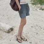 Faded Stud Shorts Charcoal