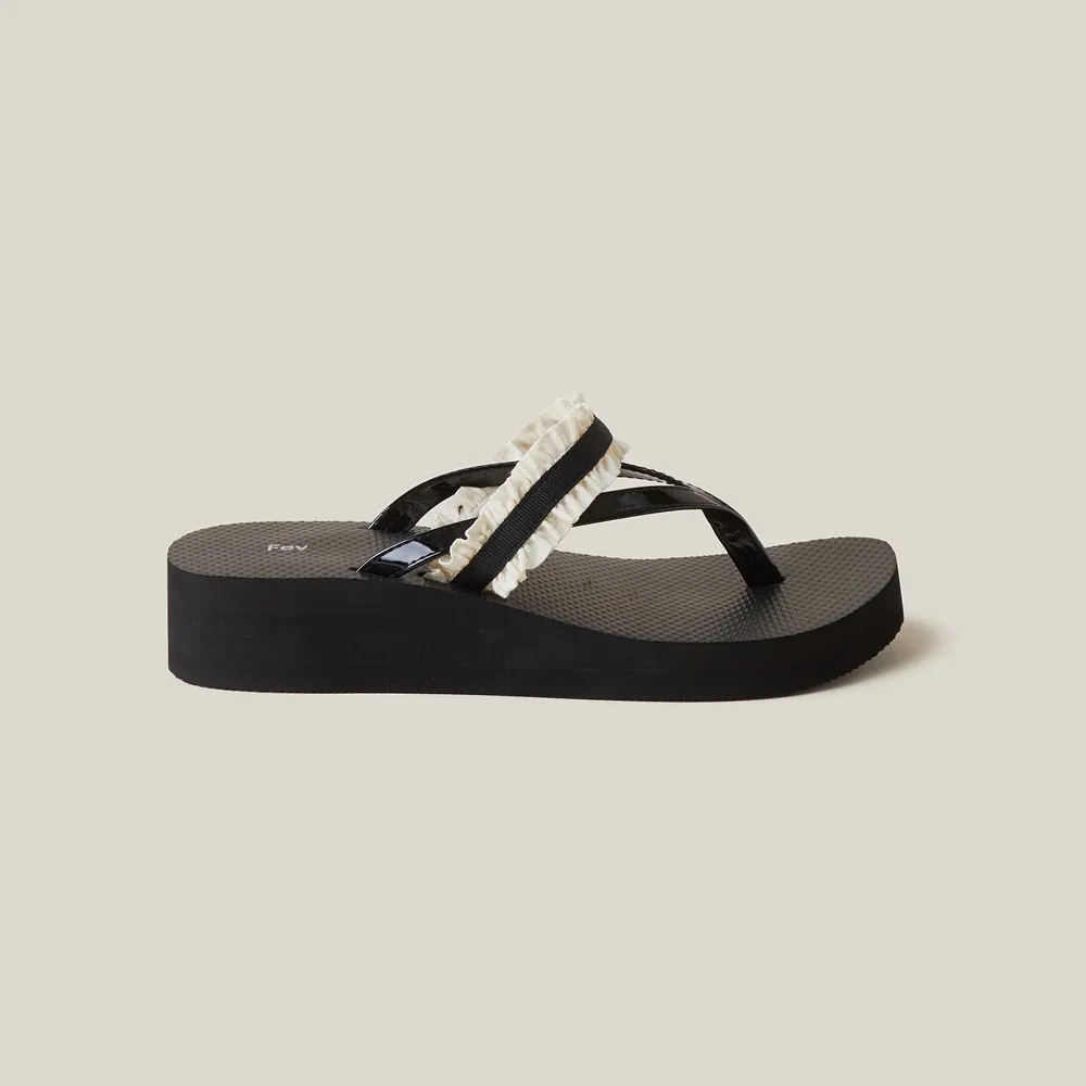 [29CM단독] Fev Veil flip-flop(black)_DE2AM26012BLK