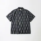 EMBROIDERY OPEN COLLAR HALF SHIRT_NAVY