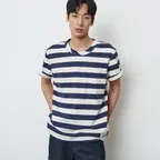 TINIRAU  STRIPED T-SHIRT_Navy