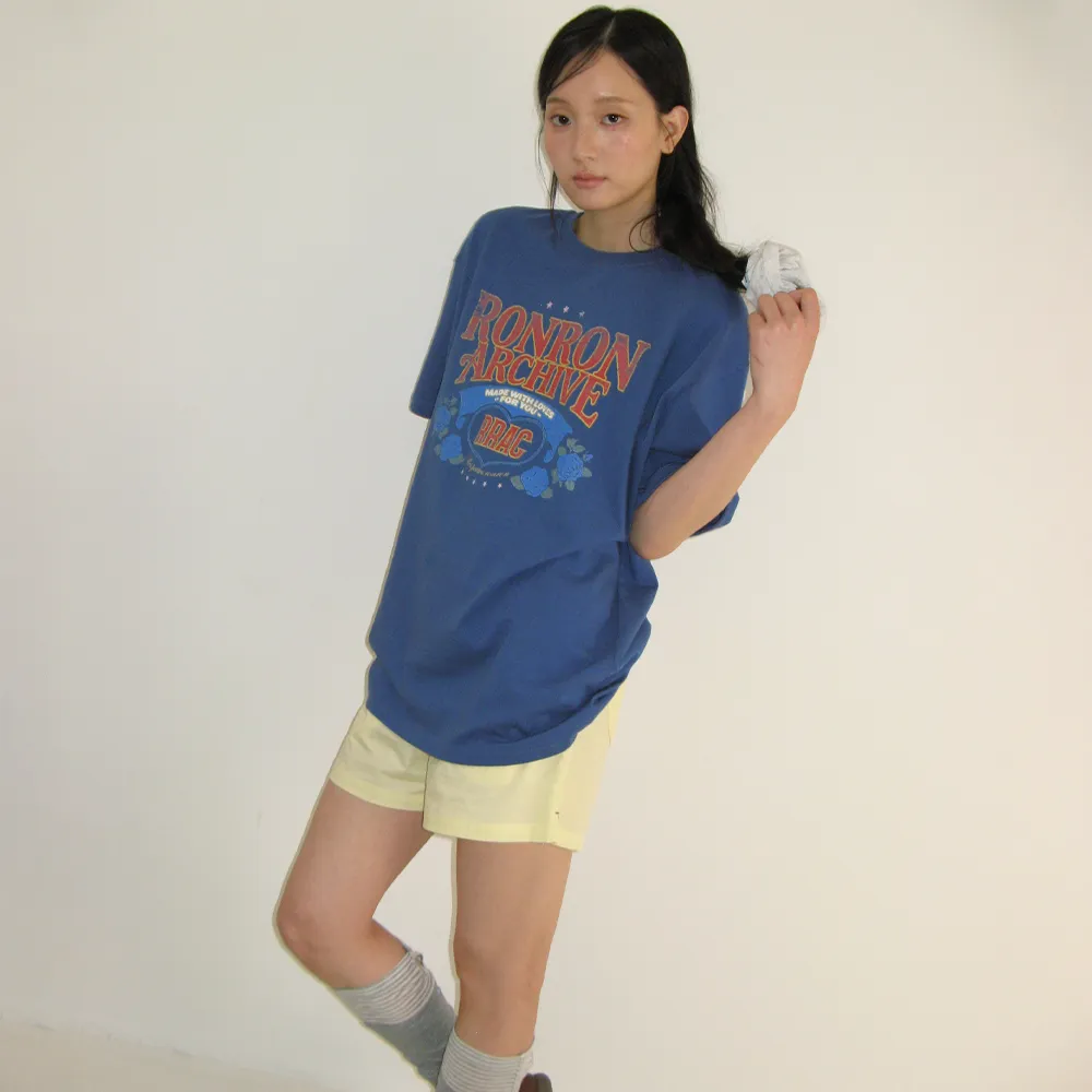 ROSE RRAC OVER FIT T SHIRT VINTAGE BLUE