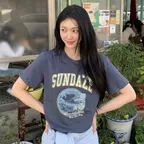 선데이즈 세미크랍 반팔 티셔츠 OW6ME5520
