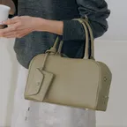 Elena Boston Bag Small Soft Olive
