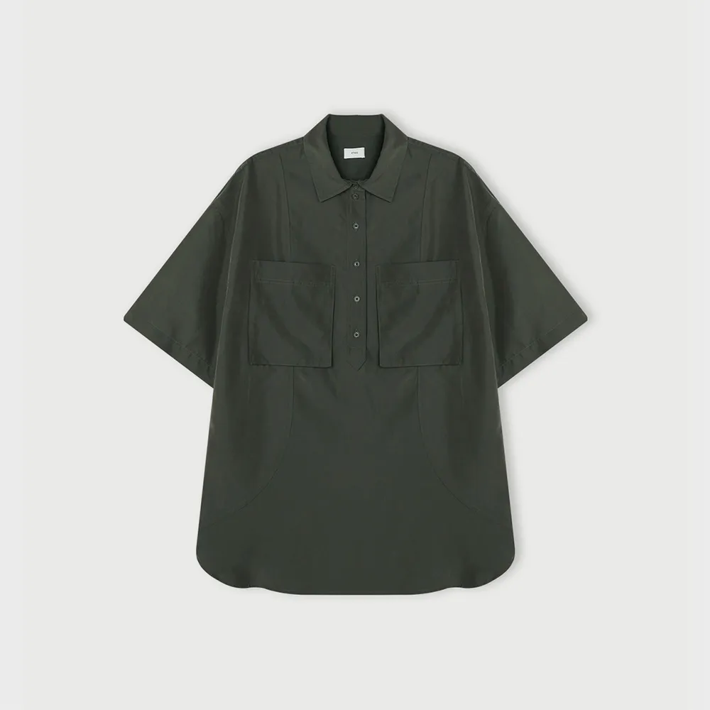 RAYON BUTTON SHIRT (KHAKI)