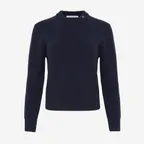 W WOOL LOGO CREW NECK SWEATER - NAVY