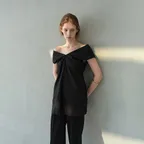 코튼 린넨 딥 브이넥 블라우스_black_SBD2BL011