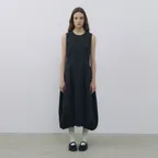 STRING VOLUME DRESS, CHARCOAL