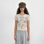 Floral Tee_Beige