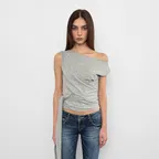 One-Shoulder Strap Sleeveless_Melange grey
