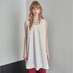[29CM 단독] 레이스 셔링 미니 드레스(아이보리)