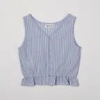 [슈멍 X 29EDITION] V-neck lace sleeveless blouse [FRSP08BL04]_Sky blue