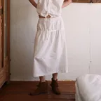 Plain band skirt_ivory