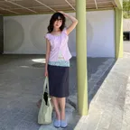 LACE WAIST SKIRT (CHARCOAL)