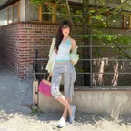 SCARF LAYERED CAPRI PANTS (MELANGE GREY)