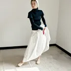 AUBE PLEATS MOCKNECK TOP [NAVY]