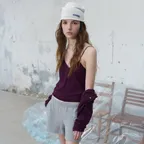 Blurred cardigan set - purple