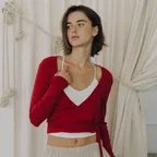 Soft Wrap Cardigan, Red