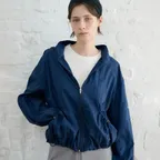 Hood shirring blouson (blue navy)