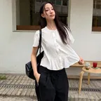 STAY PIN TUCK BLOUSE - IVORY