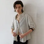 Stripe Roll-up Shirt (Ivory)