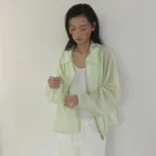 SUMMER SHEER PACKABLE BLOUSON (LIME GREEN)