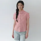 Blanc Check Blouse - Red