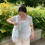 Muse Frill Blouse - Sky blue