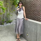 [한빛 PICK] SHEER TENCEL MIDI SKIRT - GREY